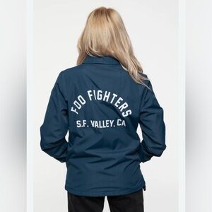 Foo Fighters Logo 2018 Tour- Navy Blue Zip Windbreaker Jacket SZ XL